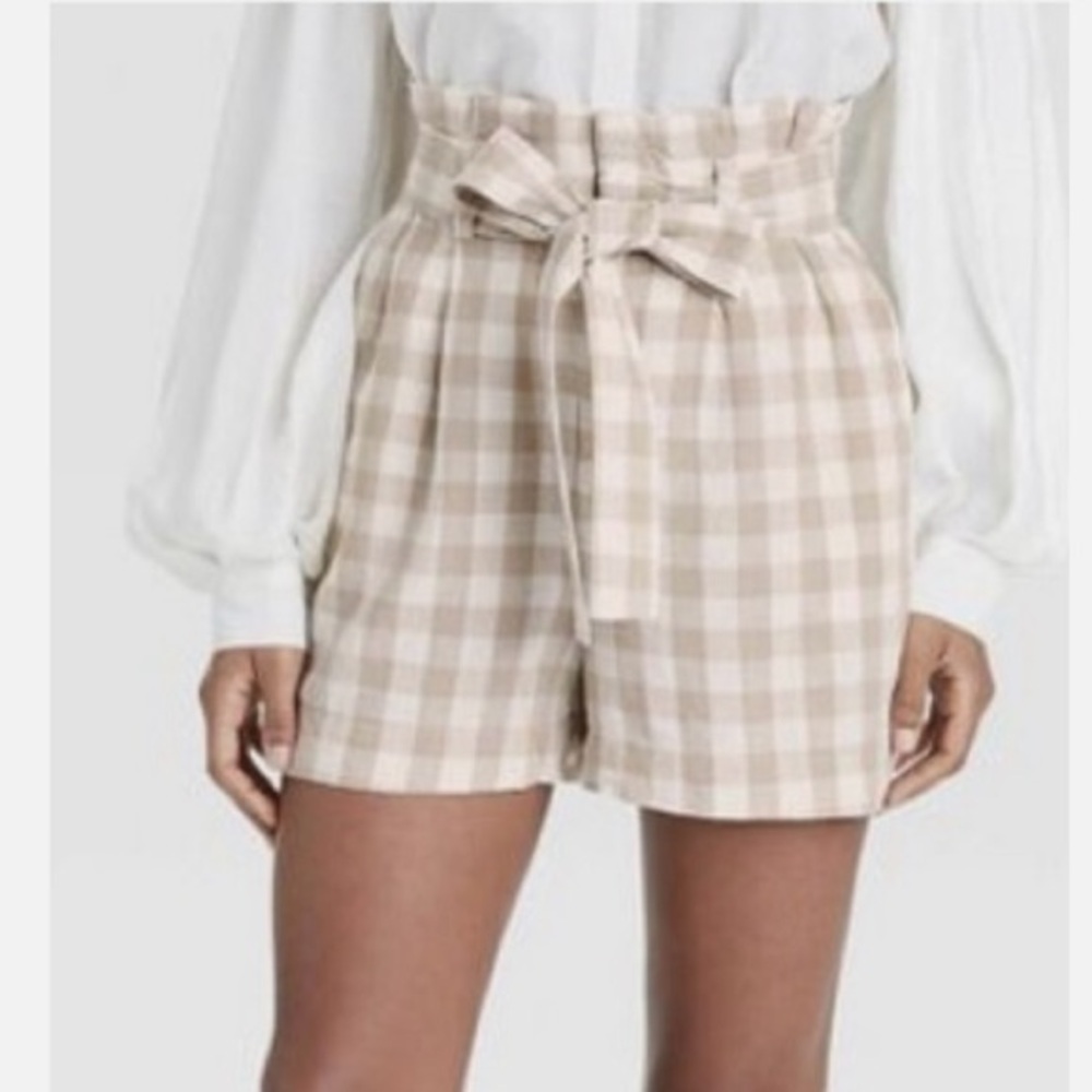 a new day Women's Plaid Tan Shorts